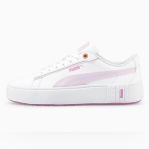 Puma Women's White and Pink Casual Sneakers